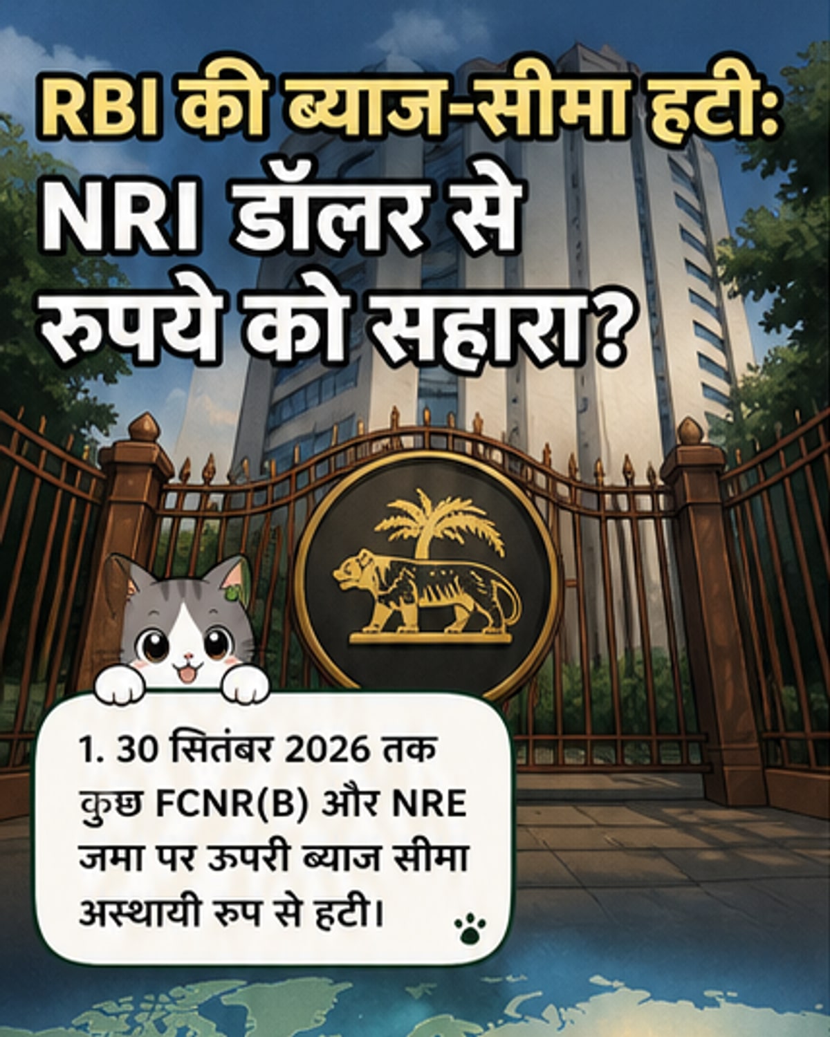 आरबीआई ने NRI जमा पर ब्याज सीमा हटाई