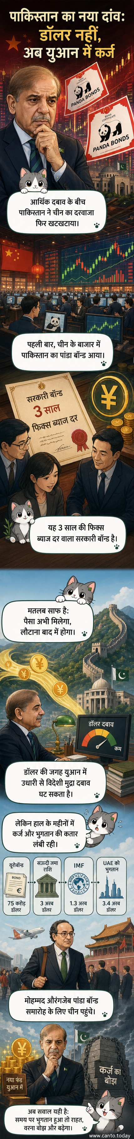 एक चीनी युआन नोट और पाकिस्तानी झंडे के साथ एक पांडा की छवि, जो पाकिस्तान के पहले पांडा बॉन्ड के जारी होने को दर्शाती है