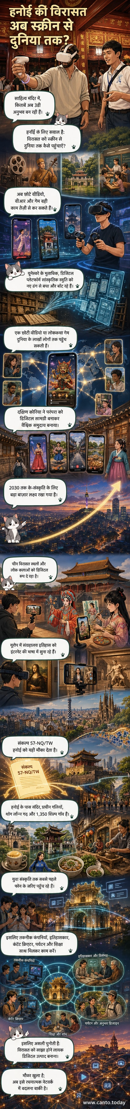 एक वर्चुअल रियलिटी अनुभव में शामिल होते हुए आगंतुक, जहां पारंपरिक संस्कृति और आधुनिक तकनीक का मेल हो रहा है।