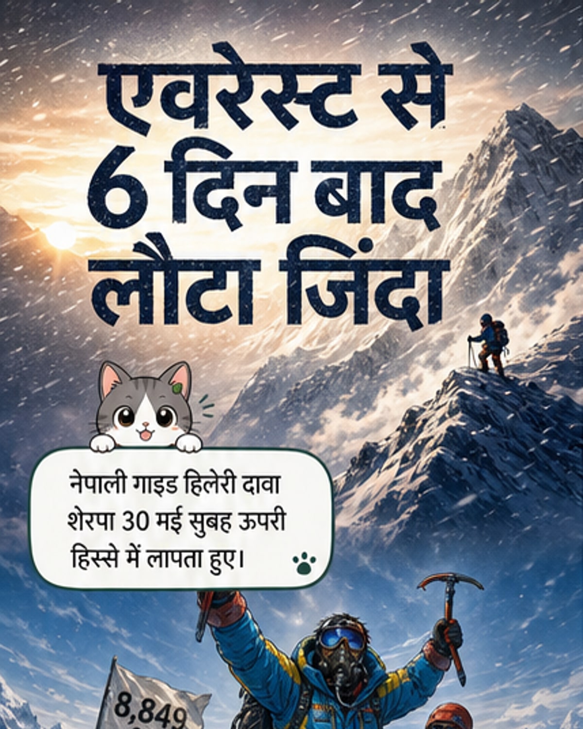 एवरेस्ट पर लापता शेरपा रेंगकर लौटा
