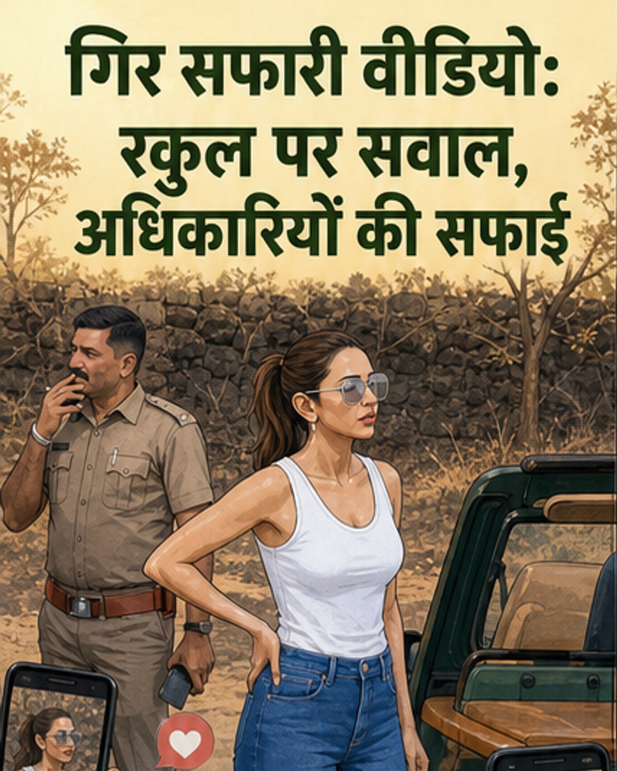 रकुल प्रीत सिंह पर गिर नेशनल पार्क में नियम तोड़ने का आरोप