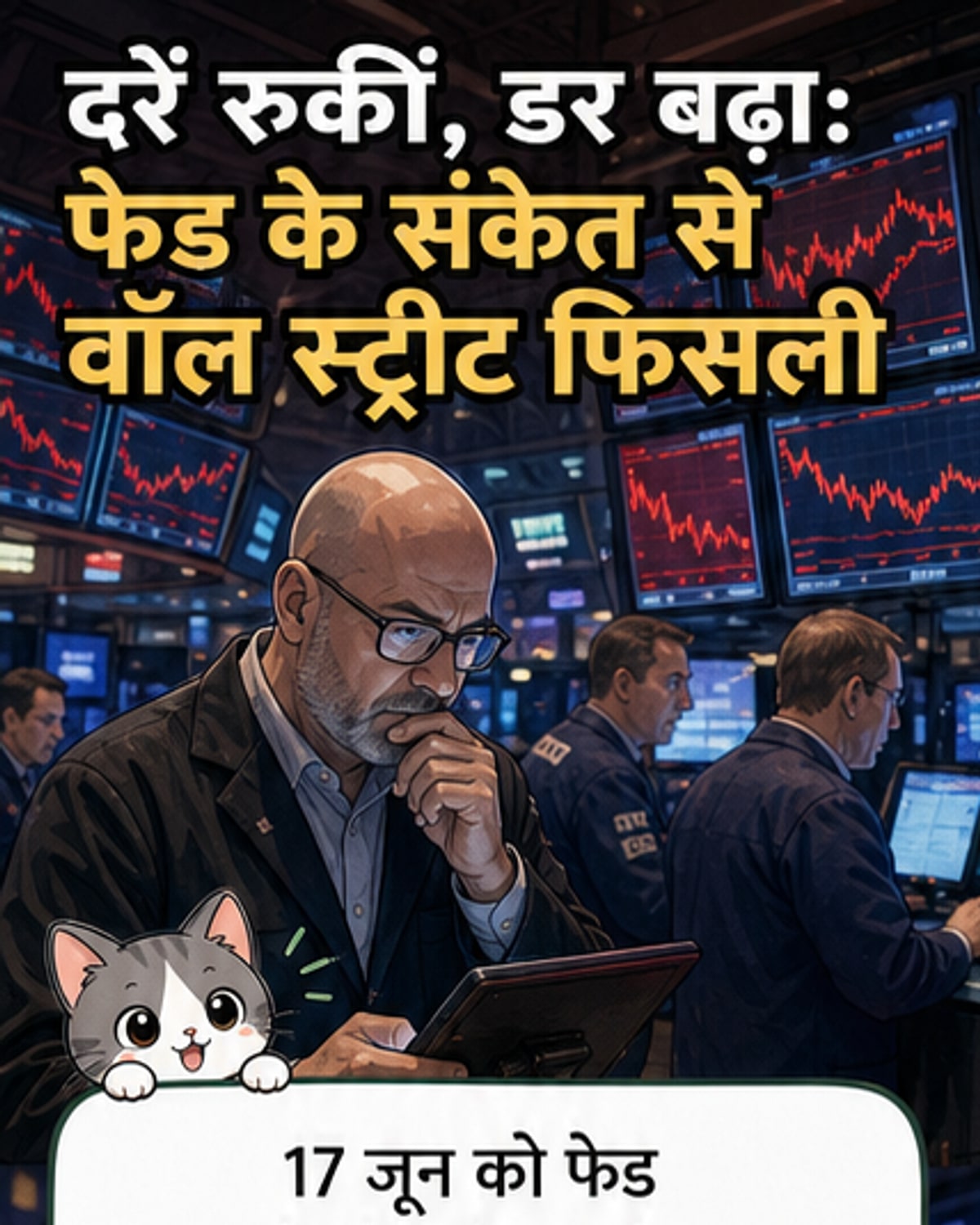 फेड ने ब्याज दर बढ़ाने के संकेत दिए, बाजार में भारी गिरावट