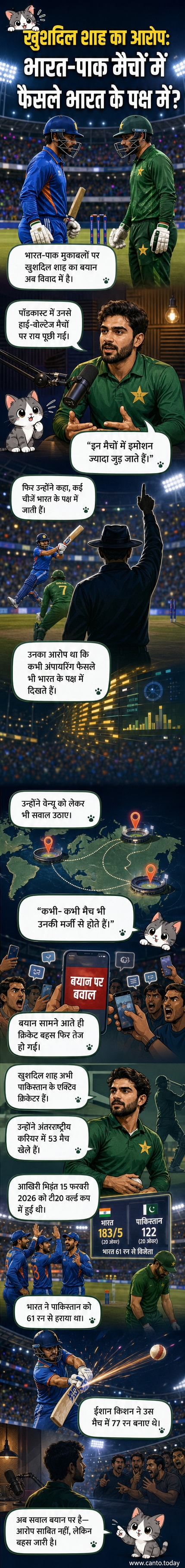 एक पाकिस्तानी क्रिकेटर माइक के सामने बोलते हुए, पृष्ठभूमि में भारत-पाकिस्तान मैच का स्कोरबोर्ड दिख रहा है।