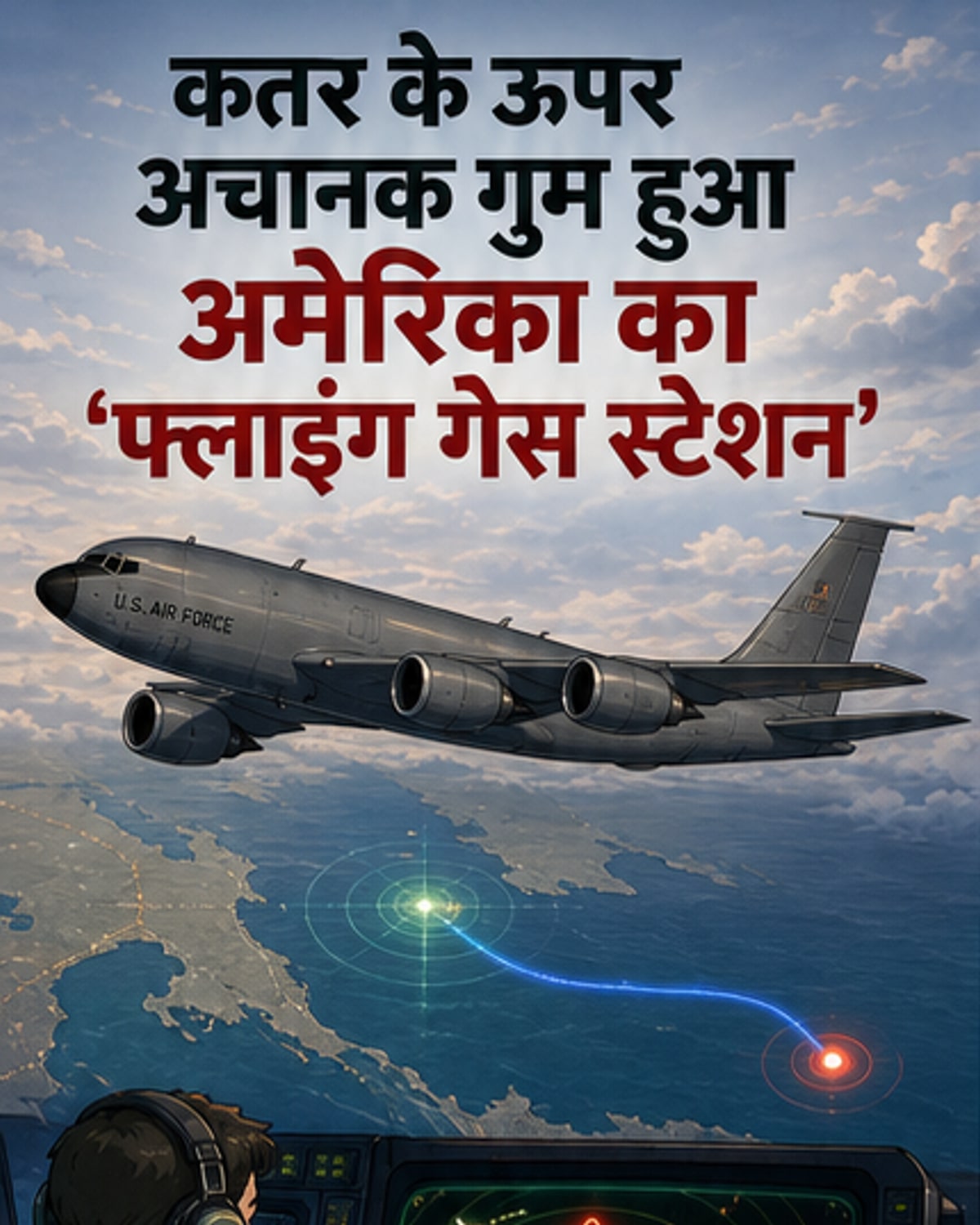 अमेरिकी टैंकर विमान ने फारस की खाड़ी में जारी किया आपात संकेत