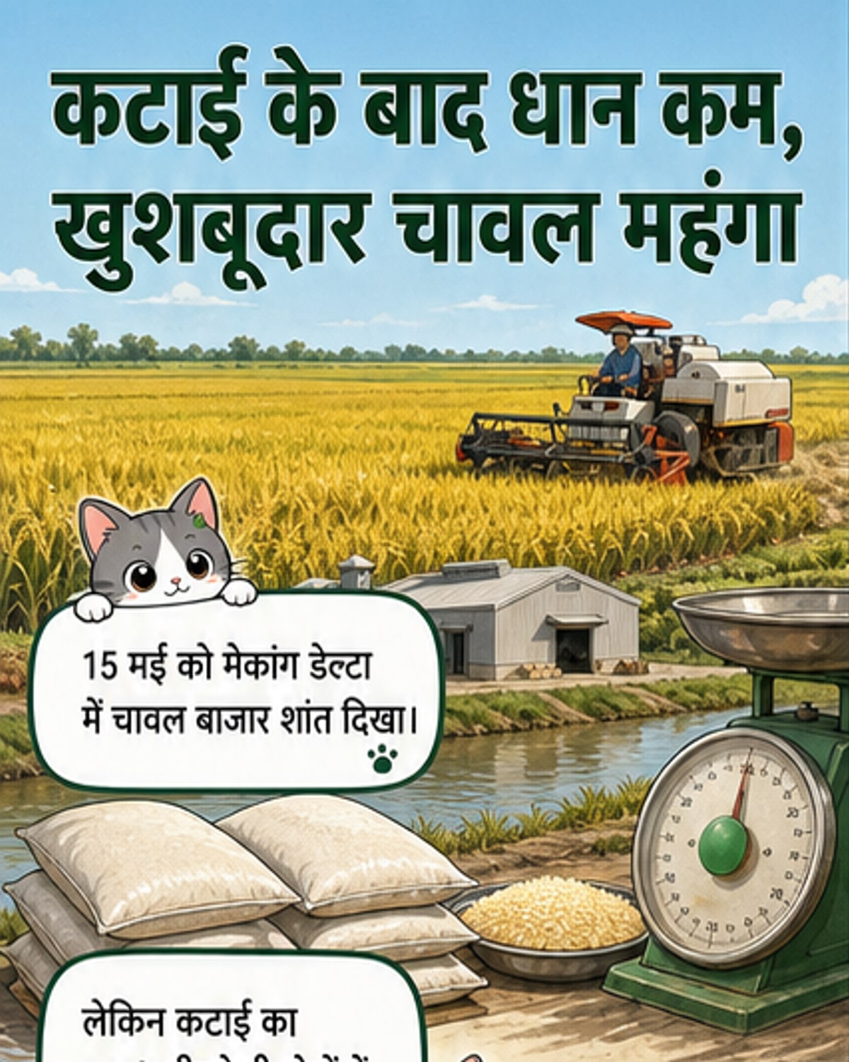 चावल की कीमतों में हल्की बढ़ोतरी