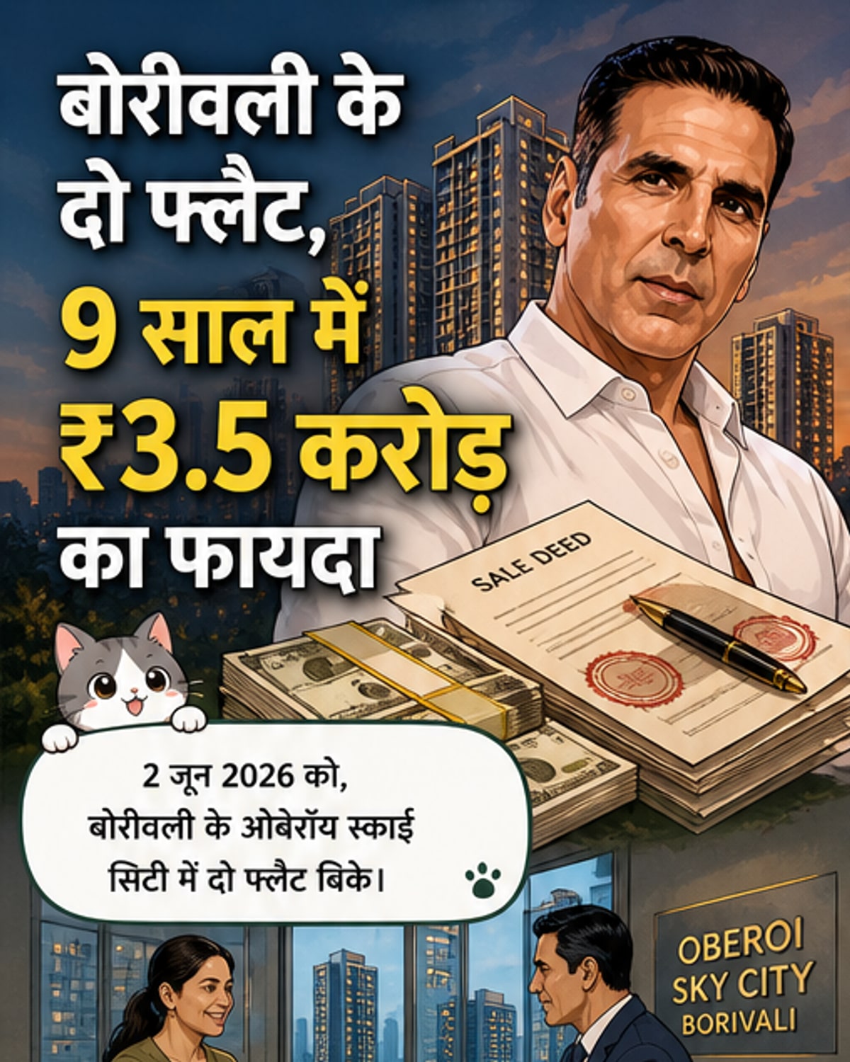 अक्षय कुमार ने 7.1 करोड़ में बेचे दो फ्लैट