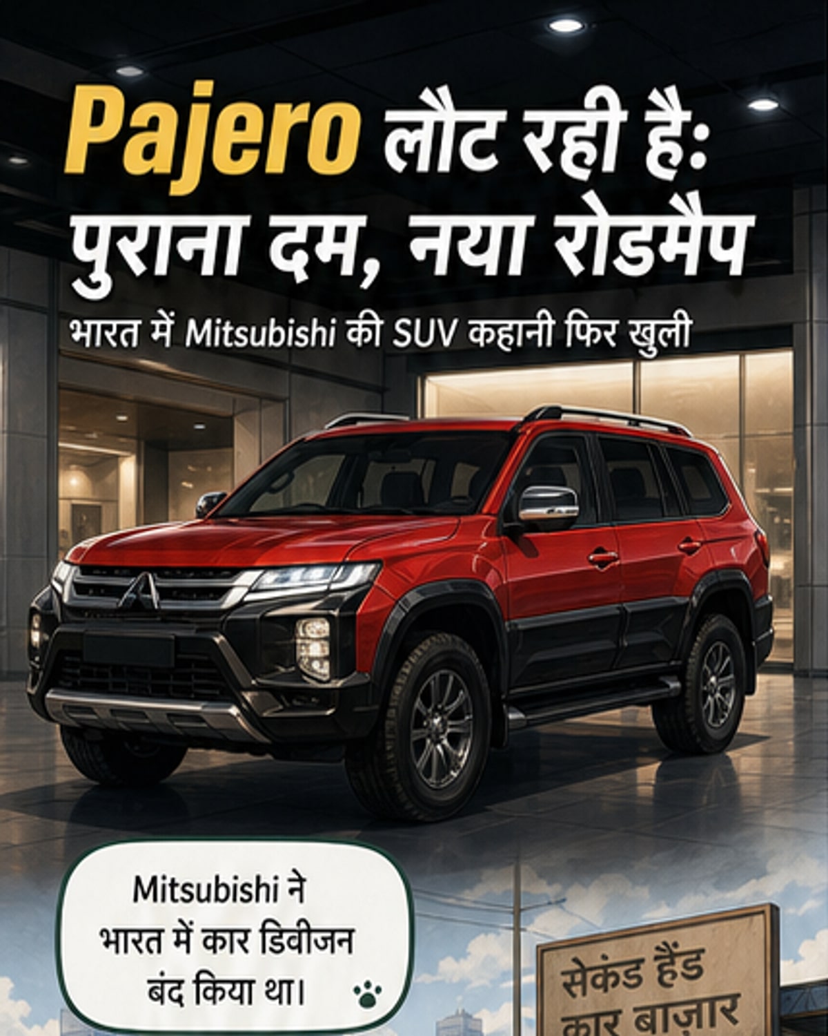 मित्सुबिशी पजेरो भारत में वापसी कर रहा है