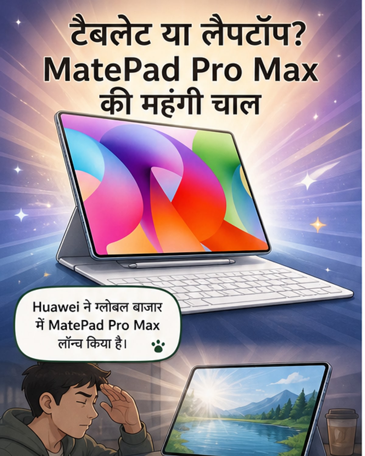 हुआवेई का नया टैबलेट: 50MP कैमरा, 10400mAh बैटरी