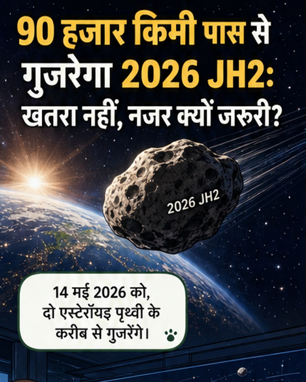 हवाई जहाज़ जितना एस्टेरॉयड पृथ्वी के पास