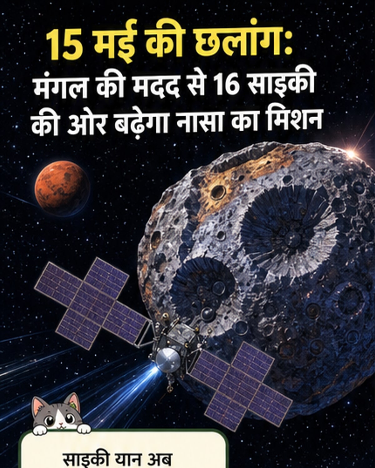 नासा का मेटल एस्ट्रोयड मिशन अहम मोड़ पर