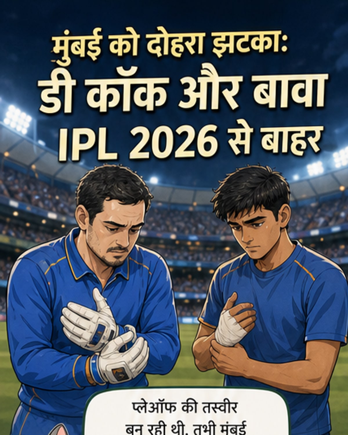 मुंबई को दोहरा झटका, दो खिलाड़ी बाहर