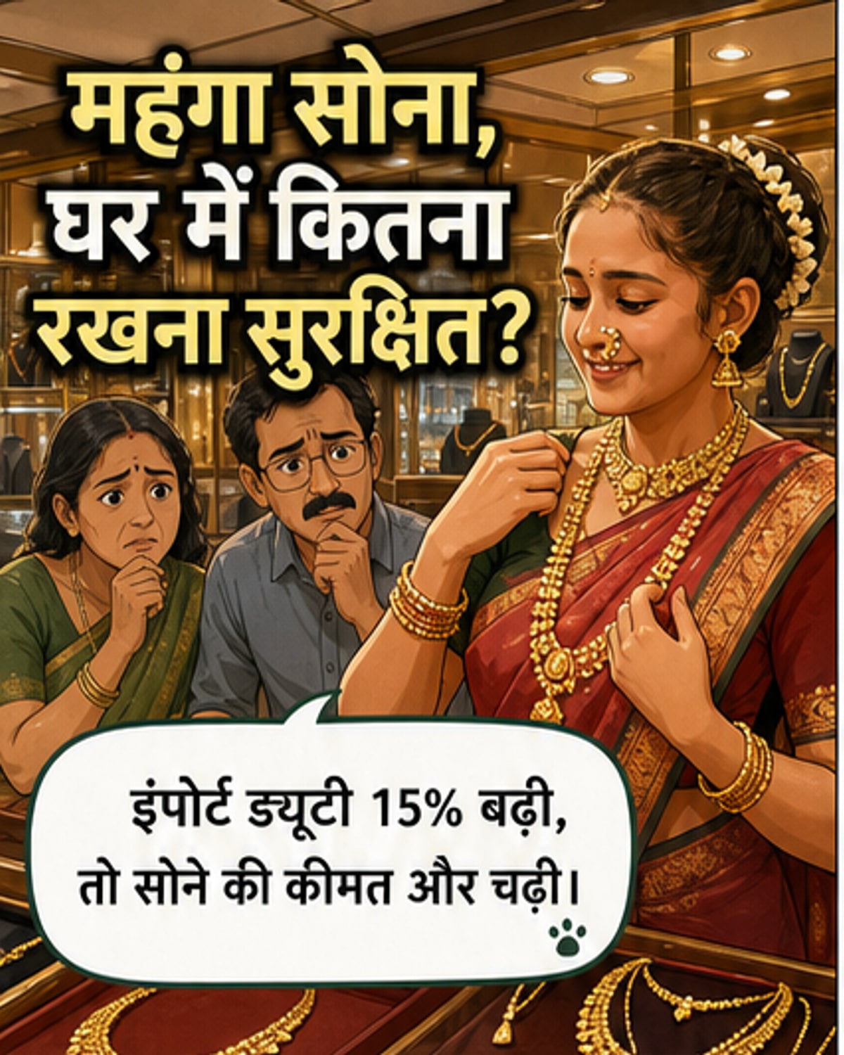 सोने पर ड्यूटी बढ़ी, घर में कितना रख सकते हैं?