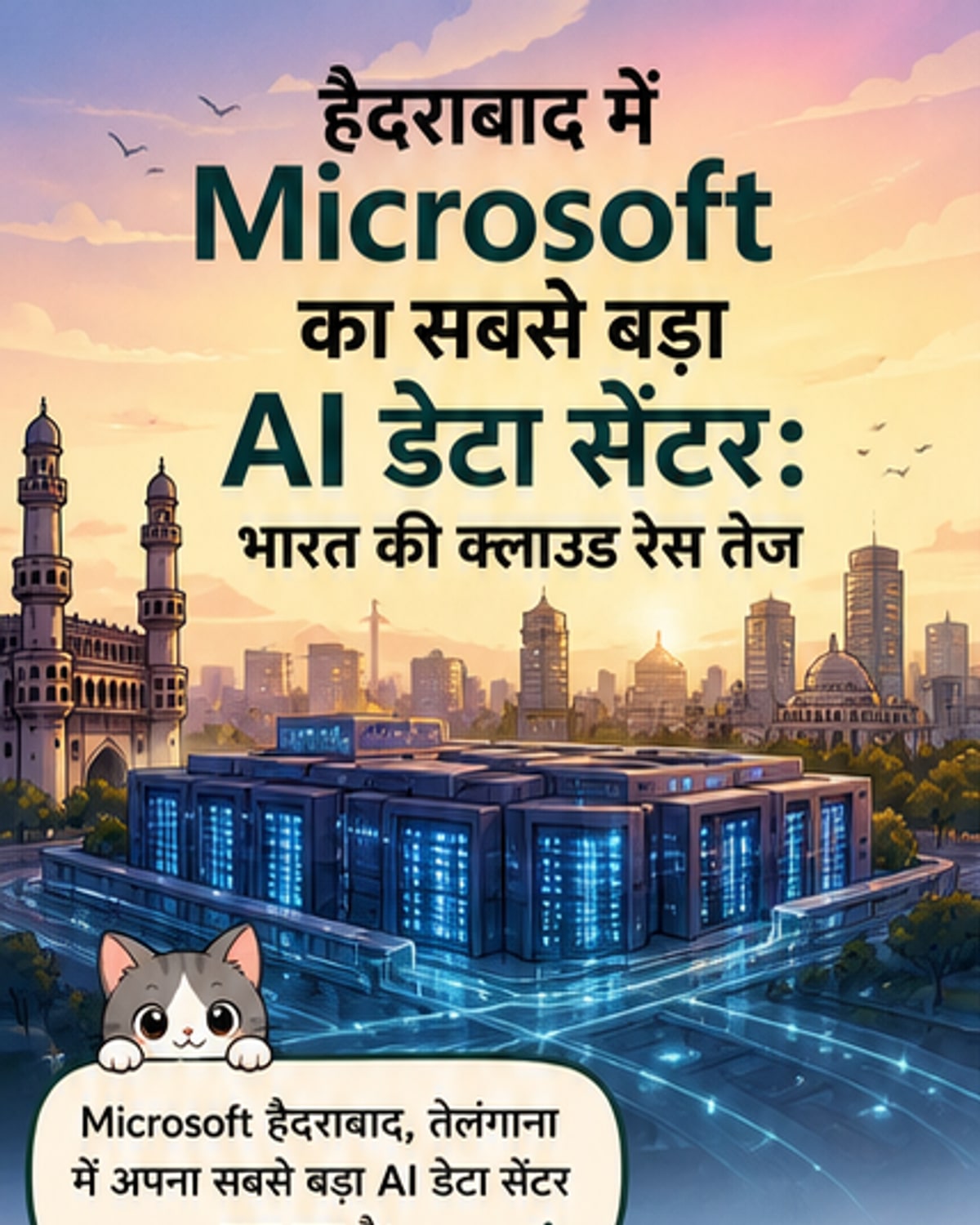 माइक्रोसॉफ्ट का सबसे बड़ा AI डेटा सेंटर भारत में