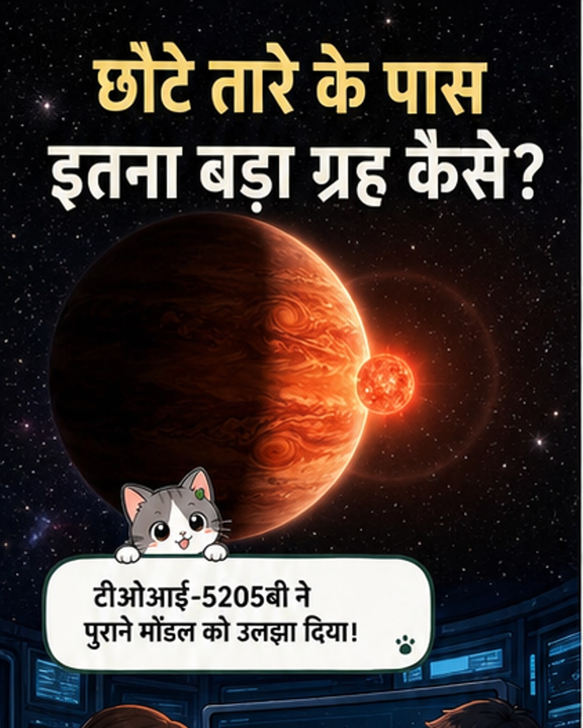 एक छोटे तारे के चारों ओर घूम रहा विशाल ग्रह