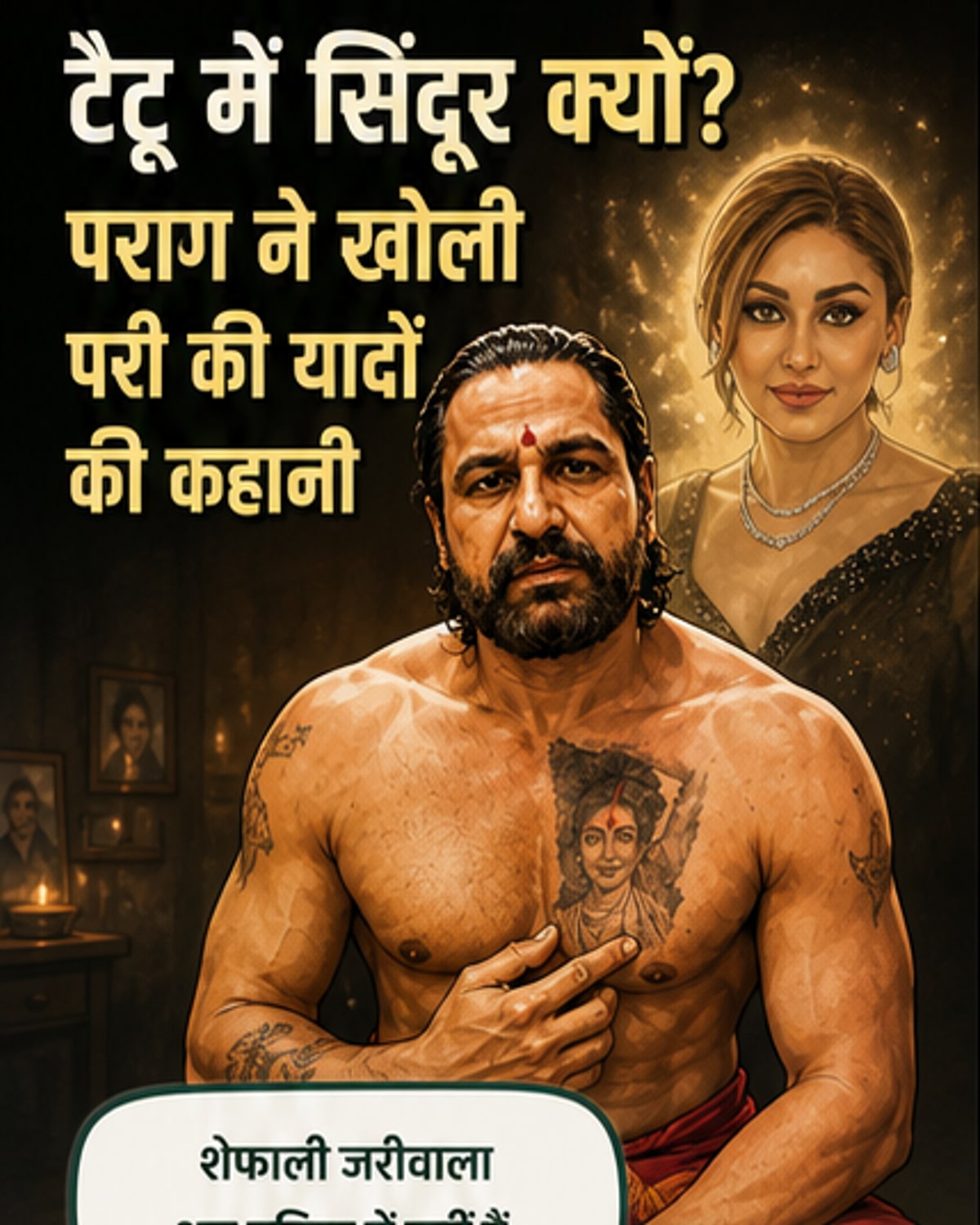 पत्नी के चेहरे का टैटू बनवाया, मांग में सिंदूर देखकर हैरान