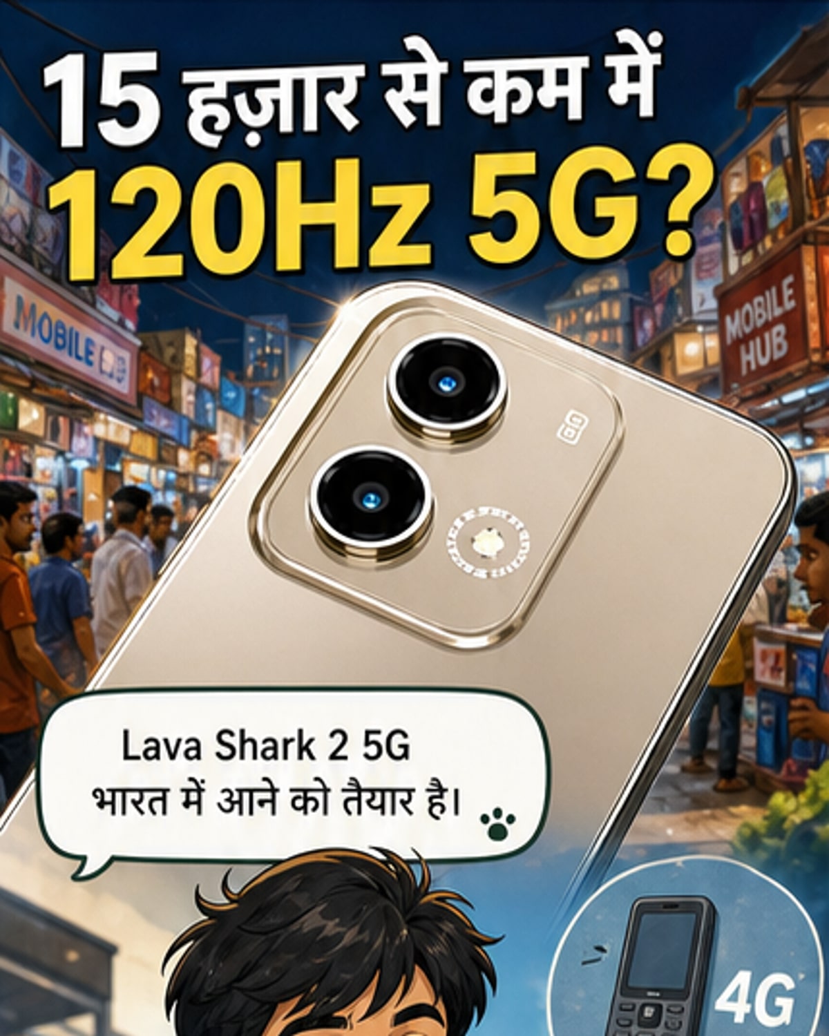 लवा का नया 5G फोन: 120Hz डिस्प्ले, बड़ी बैटरी