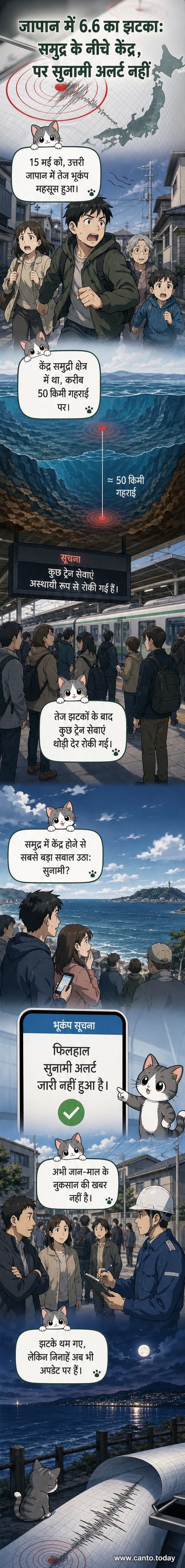जापान में भूकंप के बाद लोग सड़कों पर, भवन हिलते हुए और ट्रेनें रुकी हुईं।