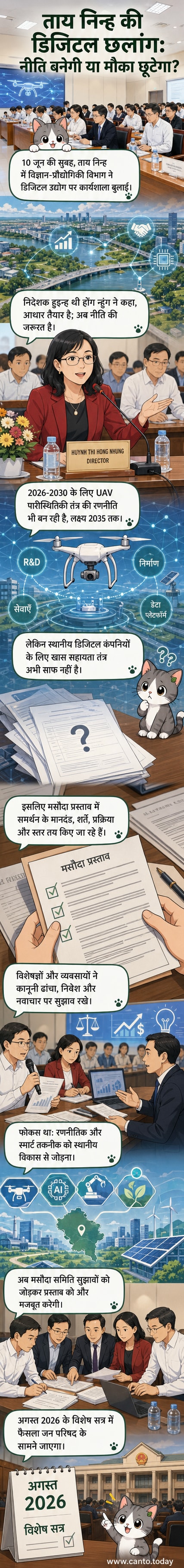 ताई निन्ह प्रांत में एक कार्यशाला में वैज्ञानिक और व्यावसायिक नेता डिजिटल प्रौद्योगिकी उद्योग की नीतियों पर चर्चा कर रहे हैं, पृष्ठभूमि में यूएवी और डिजिटल तकनीक के चित्र हैं।