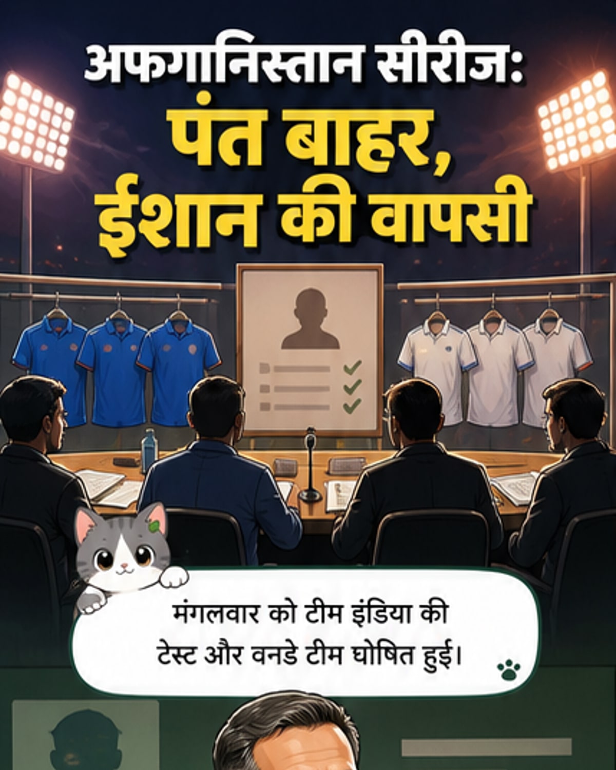 टीम इंडिया में बड़ा बदलाव: पंत को झटका, किशन की वापसी