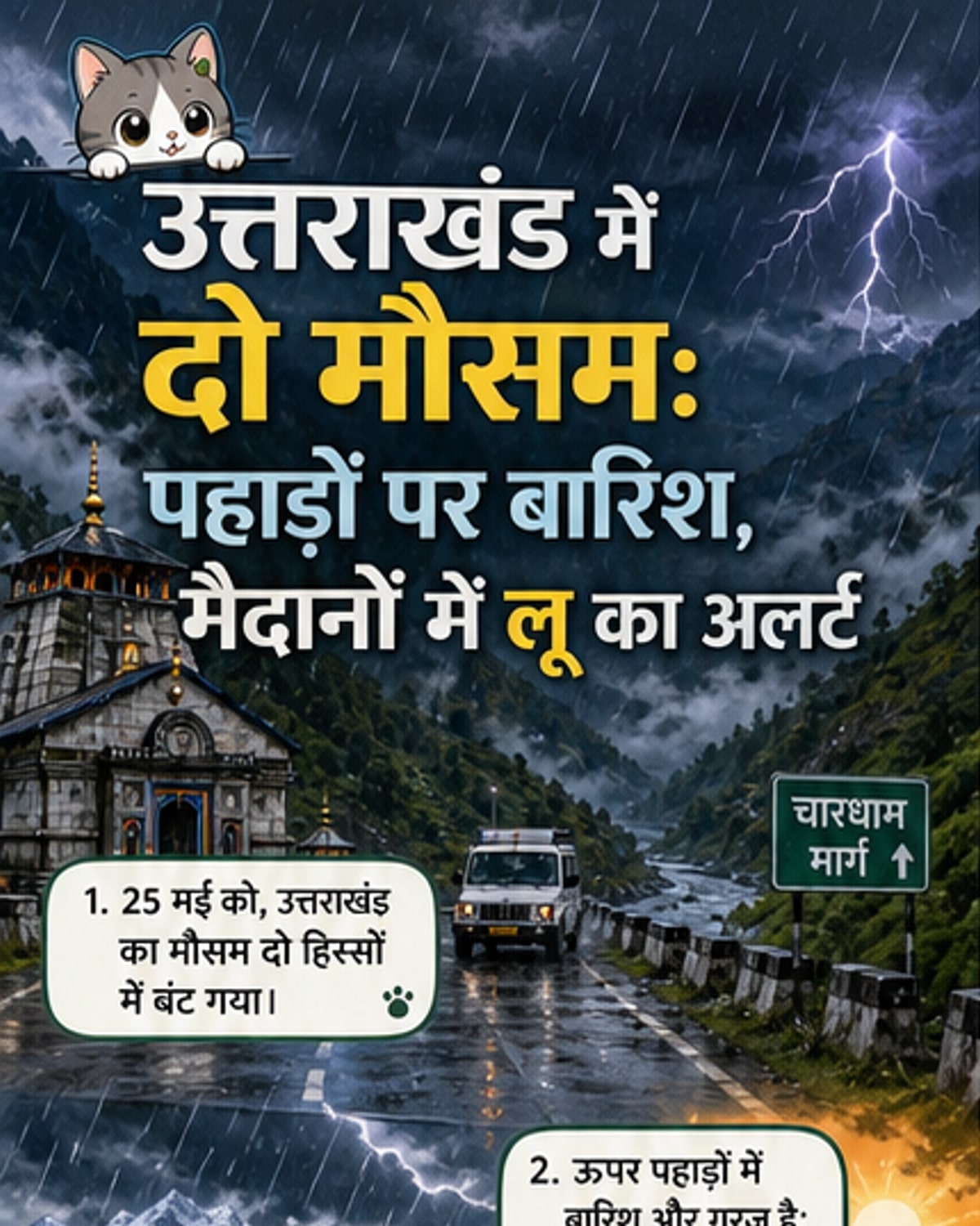 उत्तराखंड में दोनों तरफ का मौसम