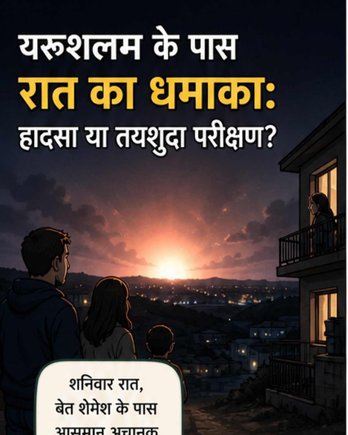 इजरायल में रात में धमाके के बाद आग का गोला