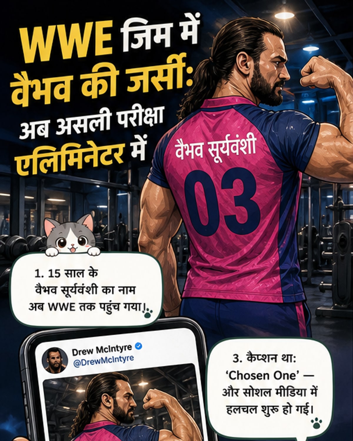 WWE स्टार ने पहनी वैभव की जर्सी