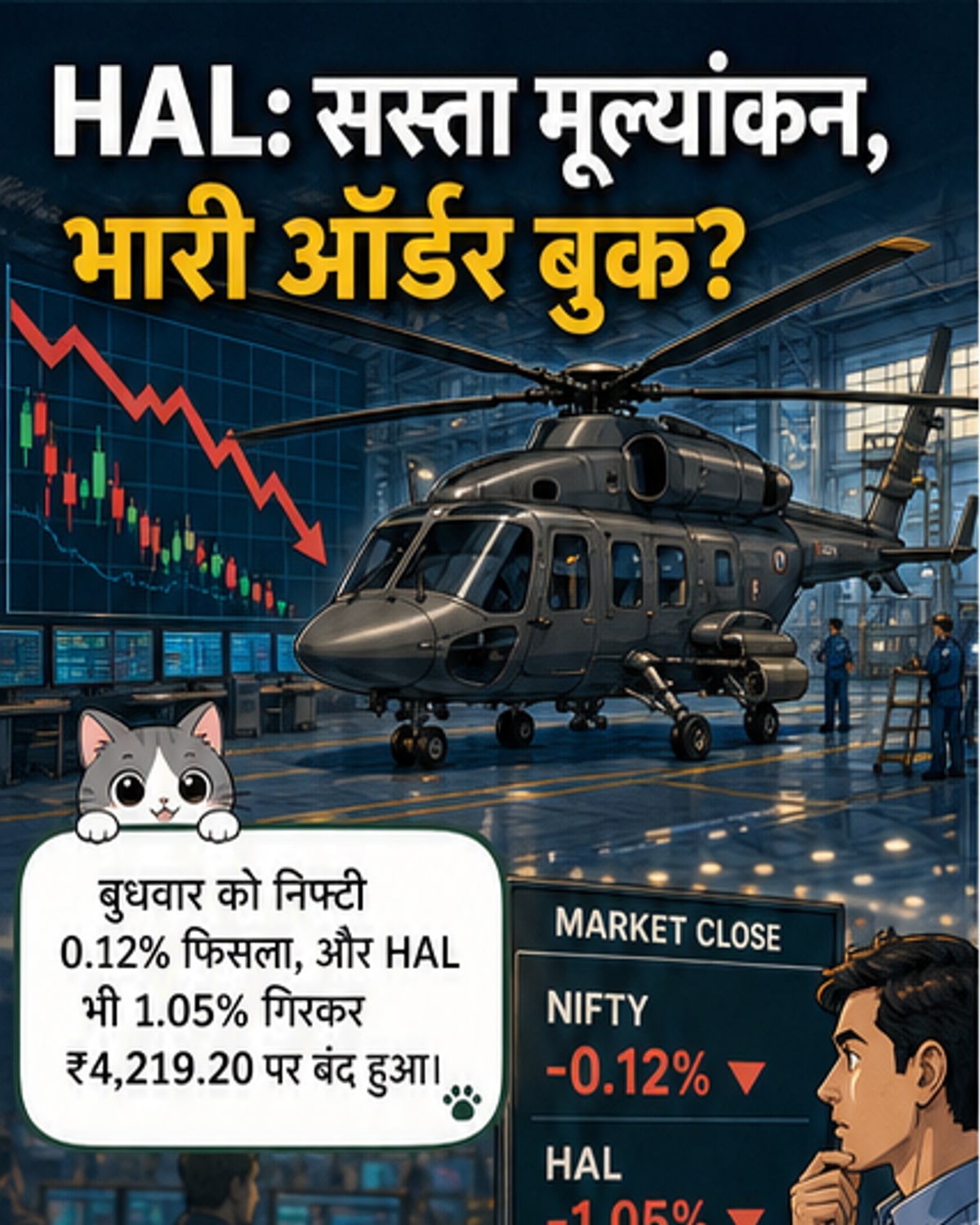 HAL शेयर आधे मूल्यांकन पर, ऑर्डर बुक ₹2.55 लाख करोड़