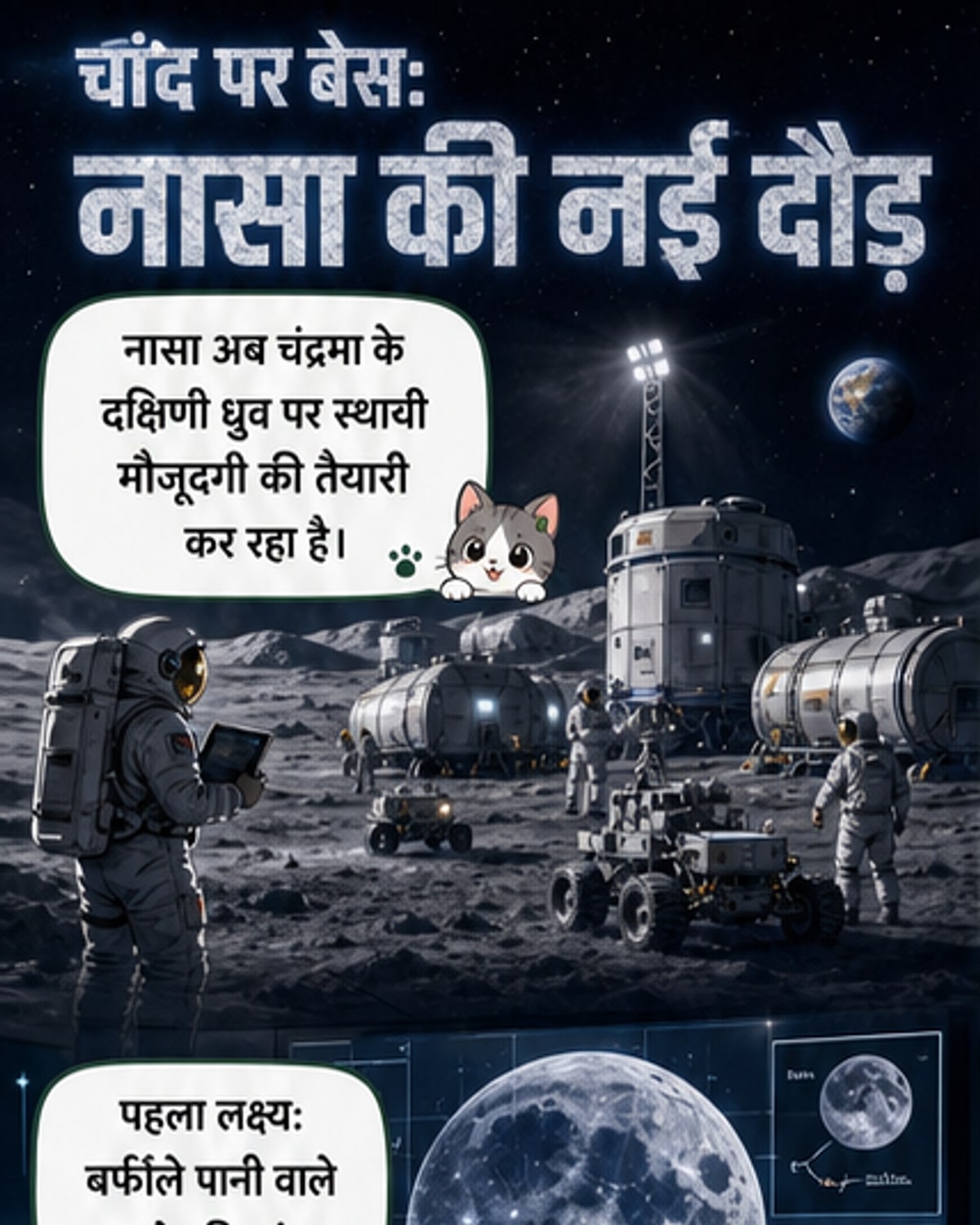 नासा की चंद्रमा पर स्थायी अड्डा बनाने की योजना