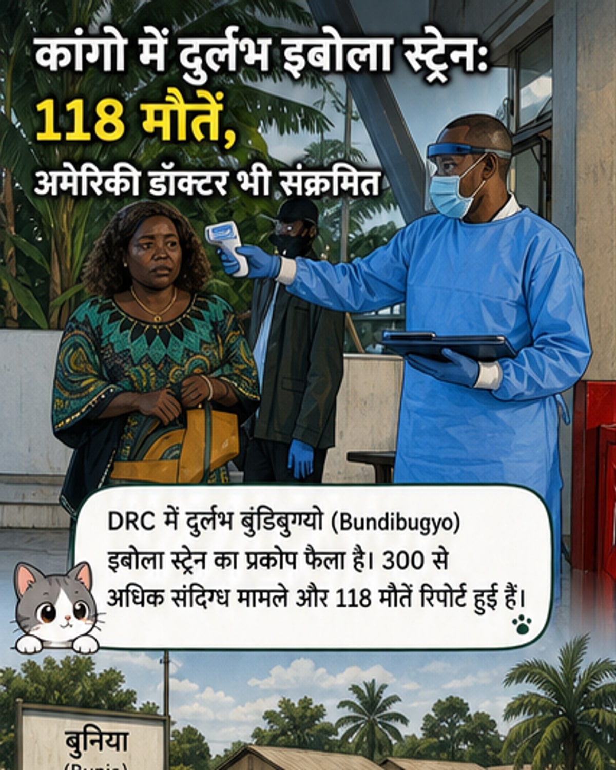 कांगो में इबोला का दुर्लभ स्ट्रेन, अमेरिकी डॉक्टर संक्रमित