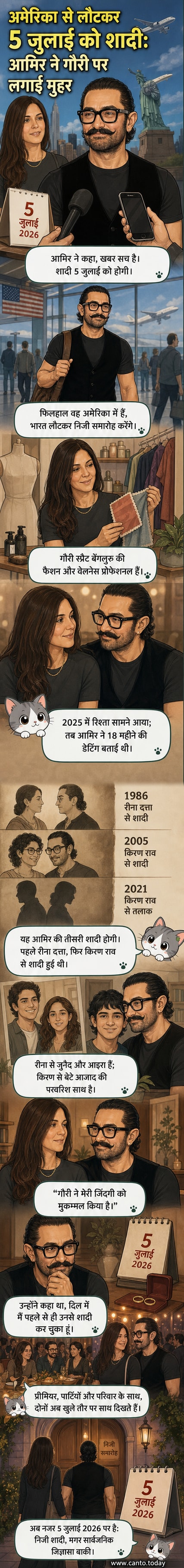 आमिर खान और गौरी स्प्रैट की शादी की तैयारी के बीच एक खुशहाल दृश्य, जिसमें दोनों एक निजी समारोह में एक साथ दिखाई देते हैं।