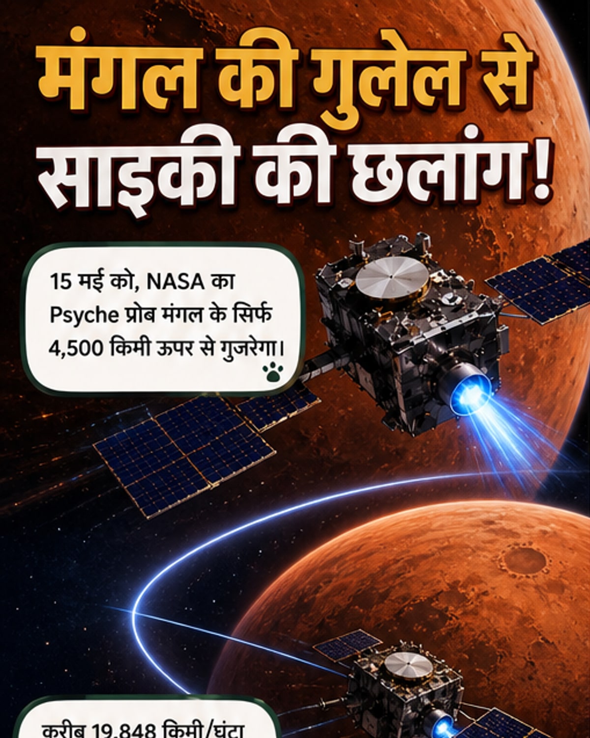 नासा का प्रोब मंगल की गुलेल से आगे