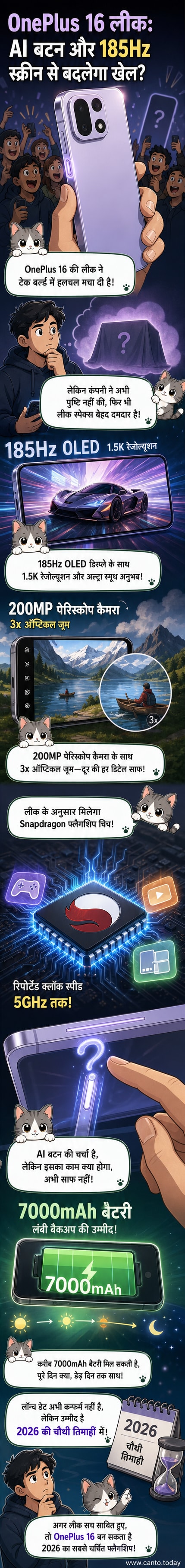 एक स्टाइलिश ब्लैक स्मार्टफोन का रेंडर, जिसमें पतले बेज़ल्स, बड़ा डिस्प्ले और पीछे की तरफ ट्रिपल कैमरा सेटअप दिख रहा है। एक नए AI बटन का हाइलाइट किया गया है।