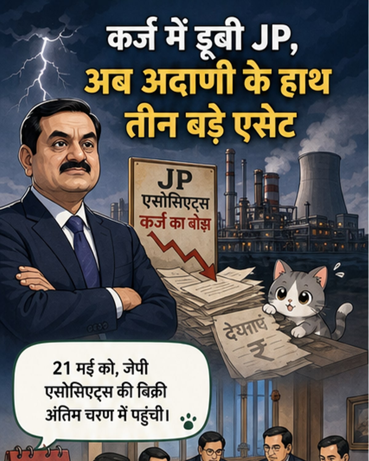 अदाणी ने जेपी एसोसिएट्स की संपत्तियां खरीदीं