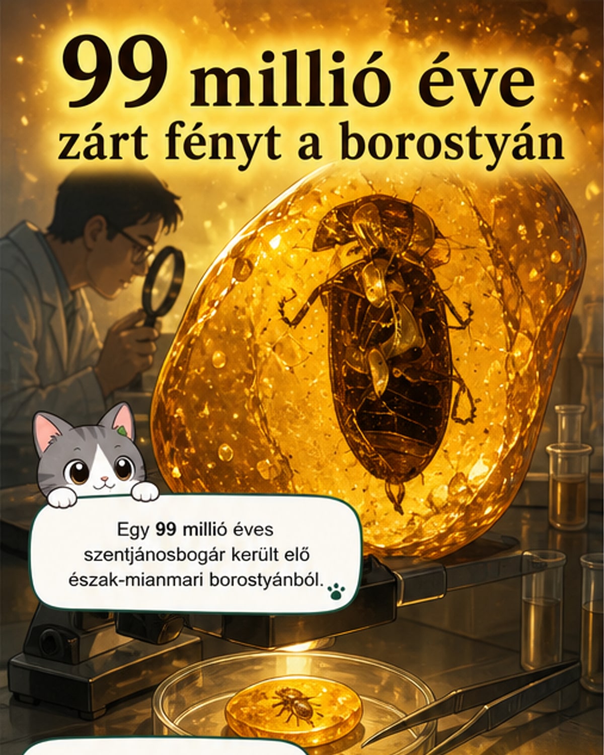99 millió éves szentjánosbogár fénylik a múltból