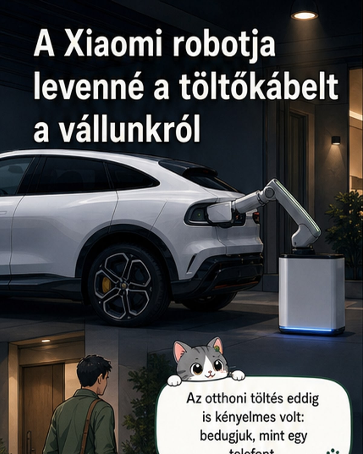 Xiaomi robot tölti az elektromos autót