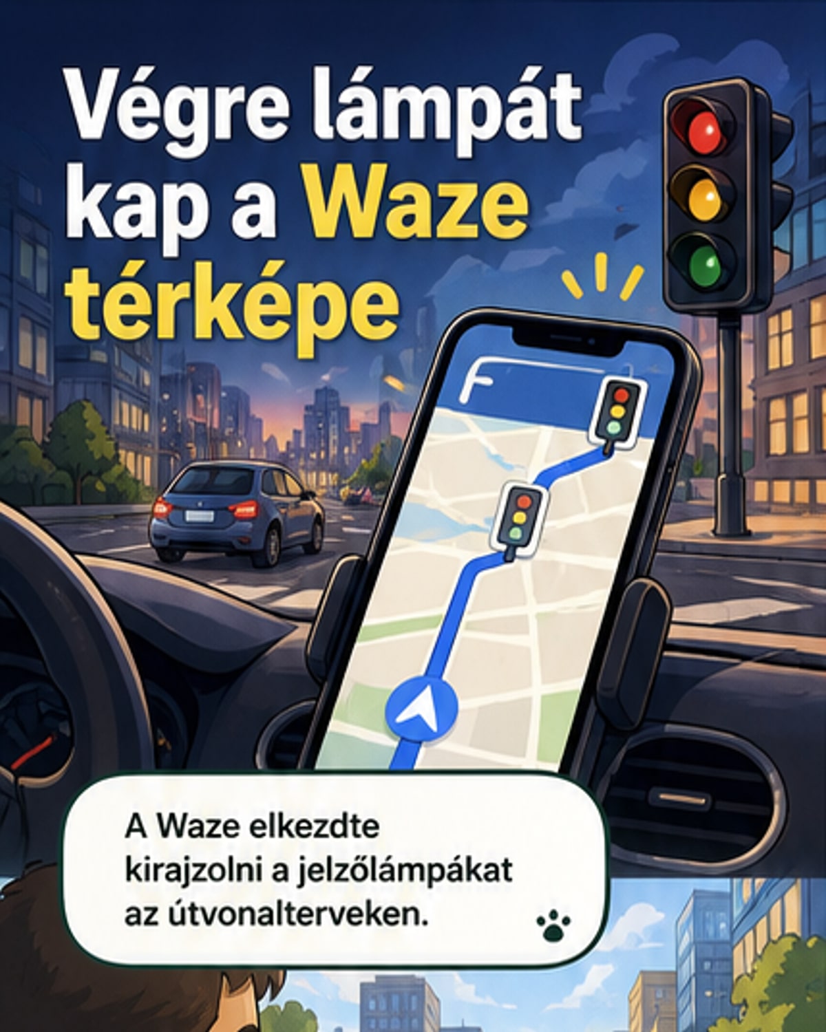 Jelzőlámpák jelentek meg a Waze-en