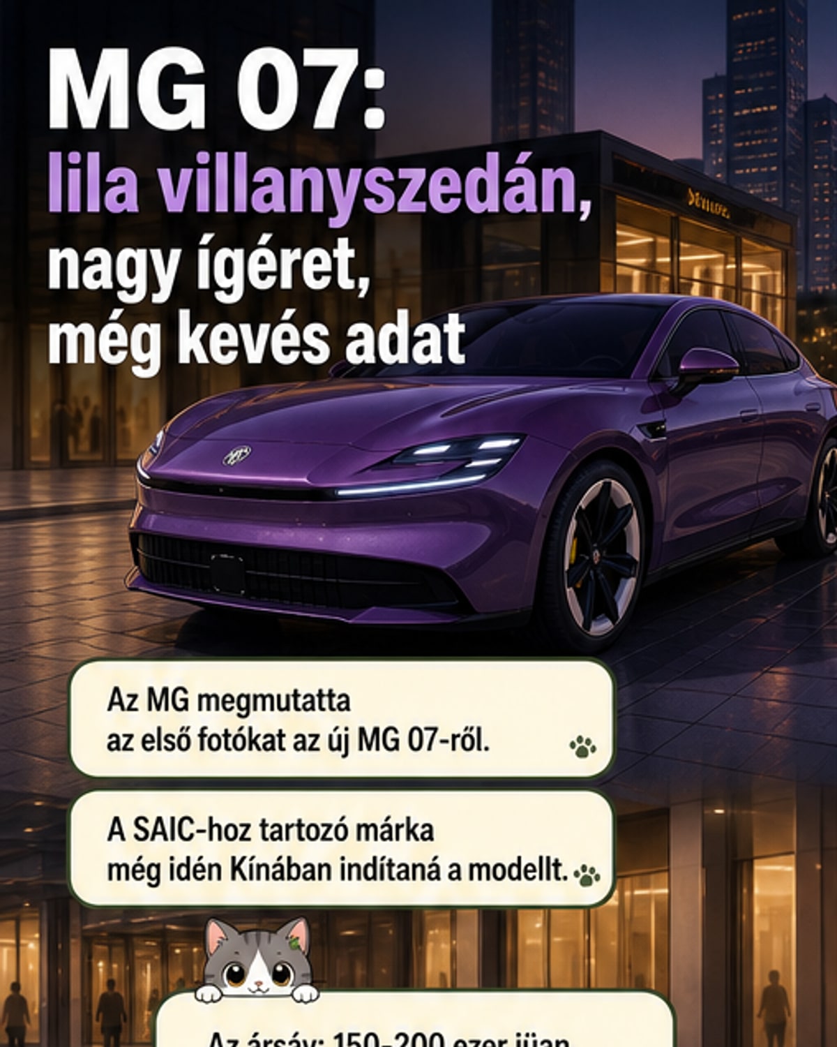 Megérkezett az MG új elektromos szedánja