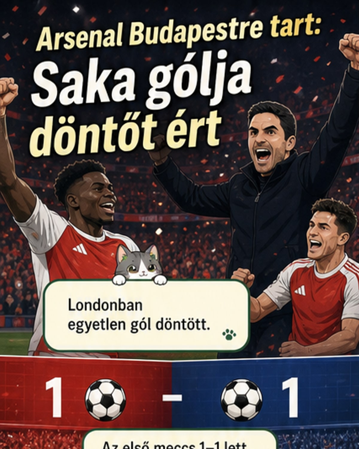 20 év után újra döntőzhet az Arsenal