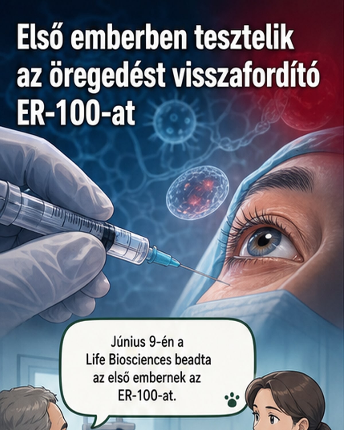 Első emberen tesztelték az öregedés visszafordító oltását