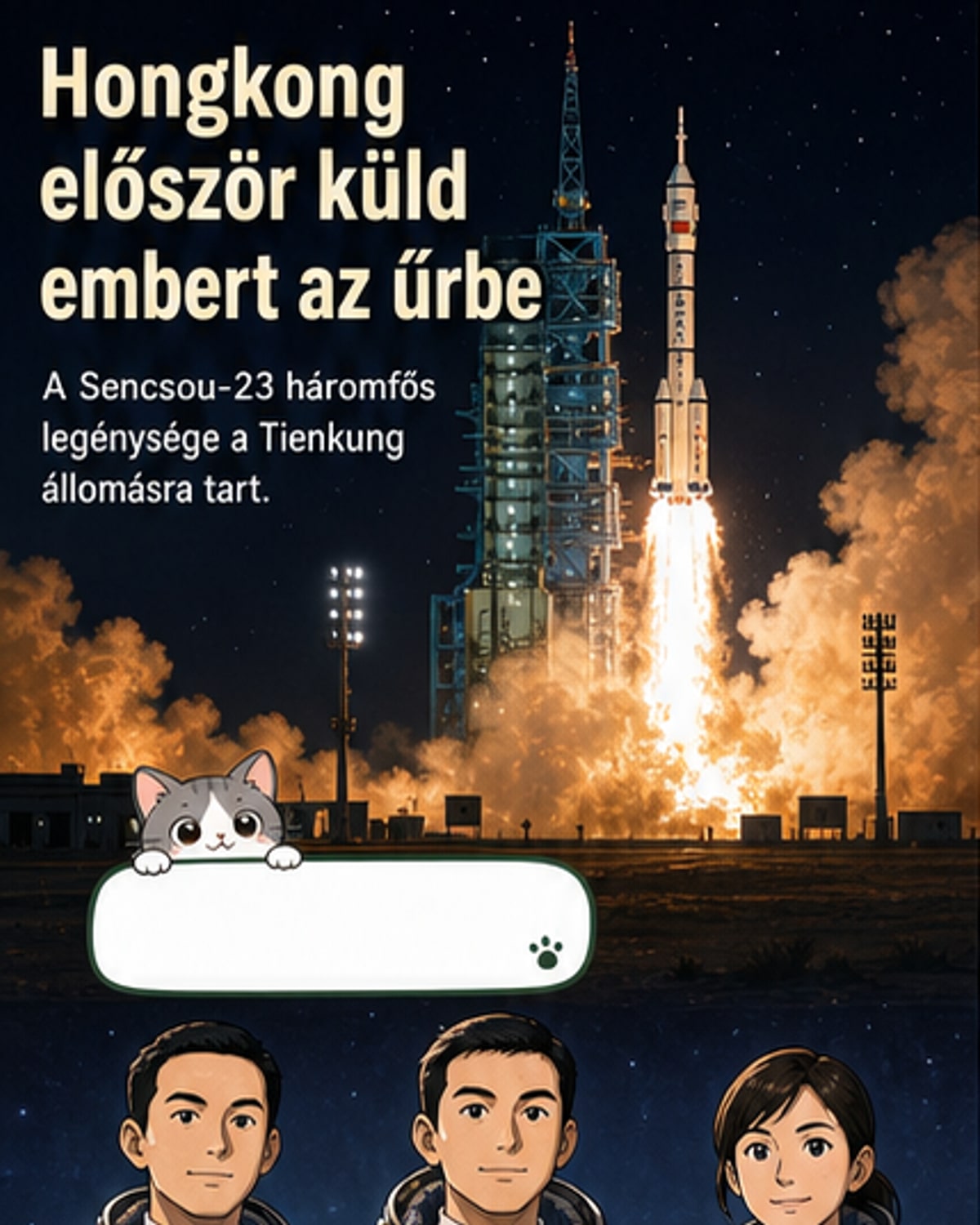 Első hongkongi űrhajós indult Kínában