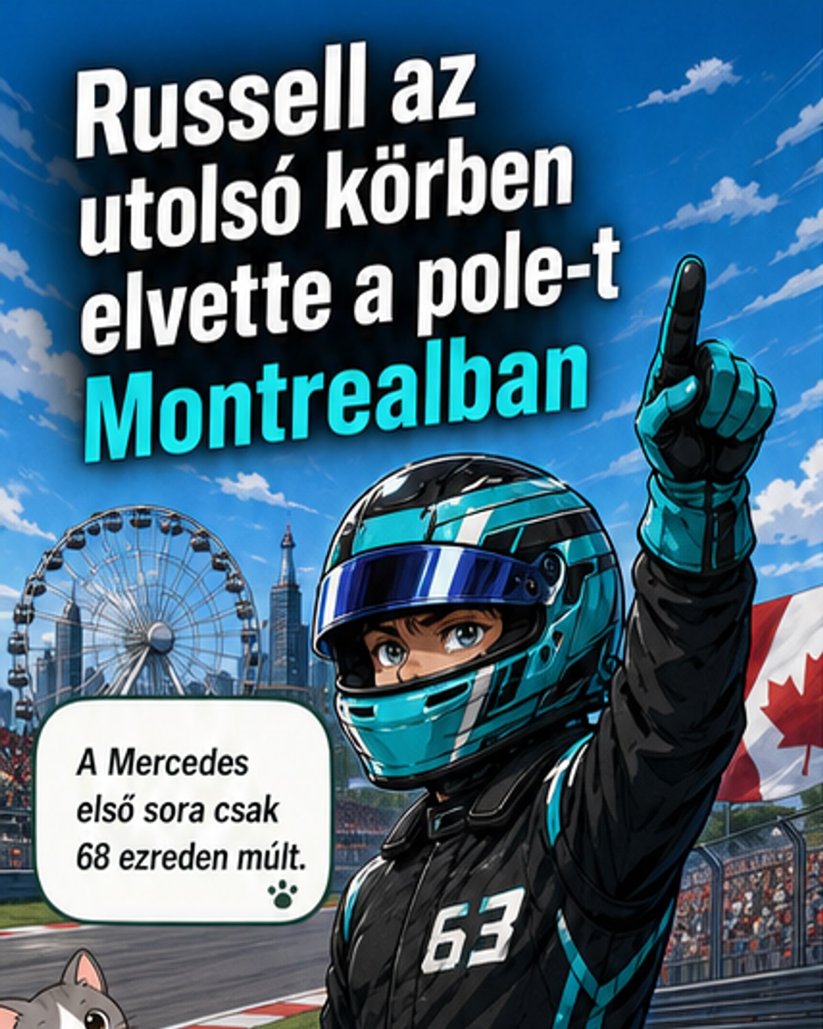 Russell megszerezte a pole-t Montrealban