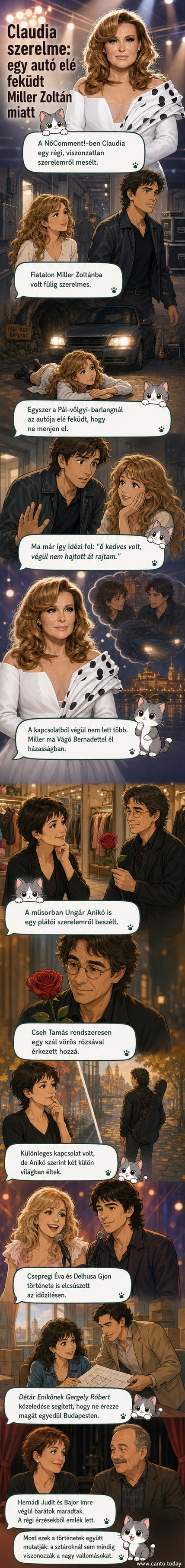 Liptai Claudia színpadon, háttérben színházi kulisszák, mellette szöveg: 'Kifeküdtem az autója elé'