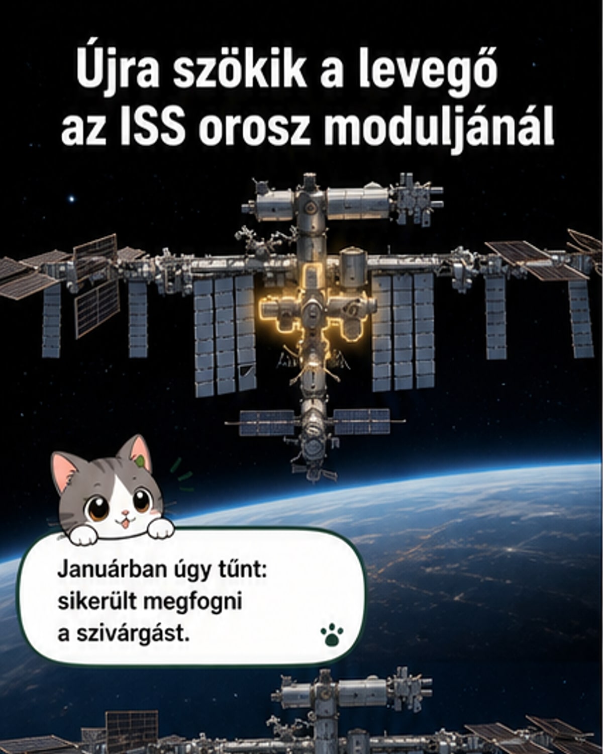 Újra szivárog az ISS orosz modulja