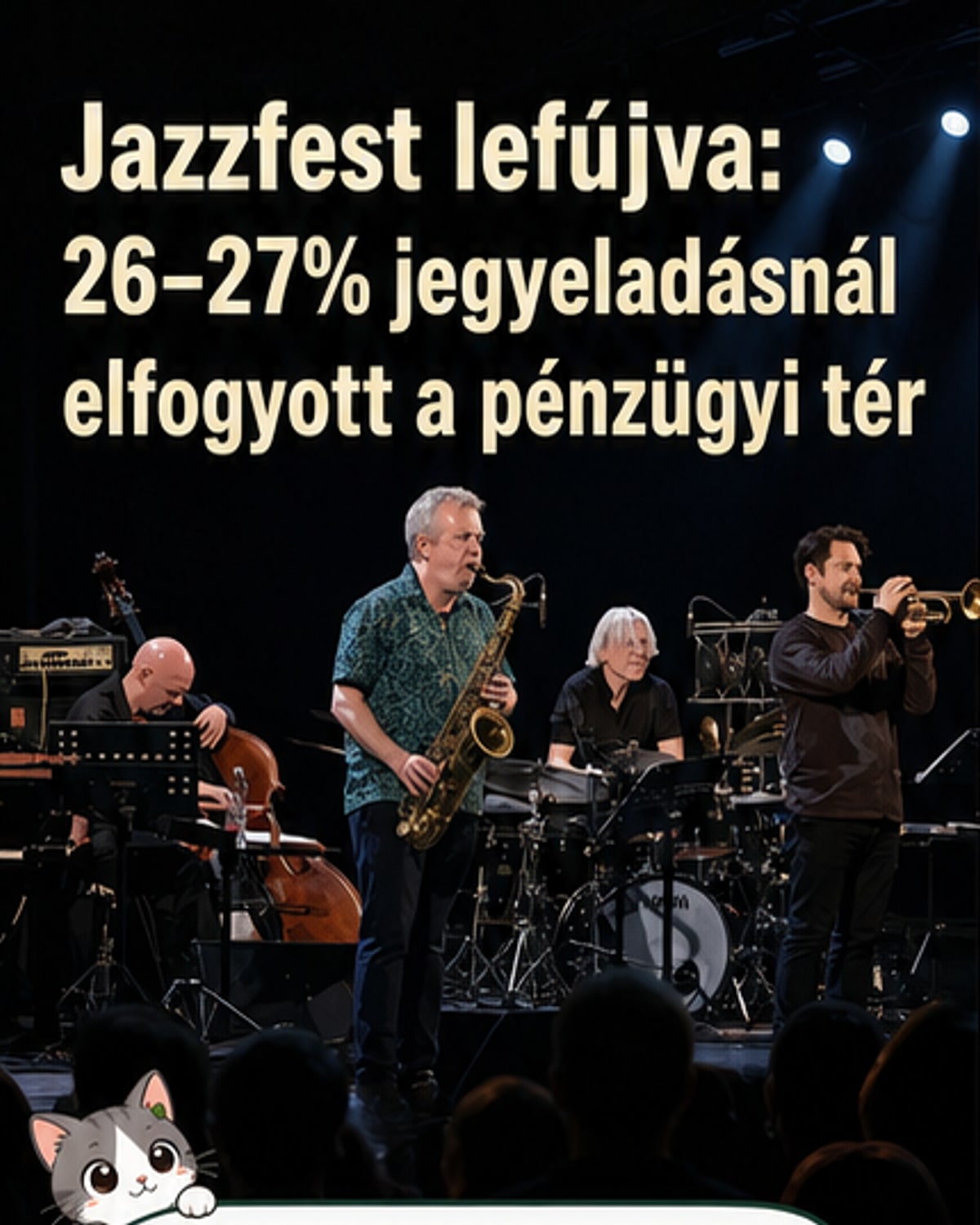 Üres szabadtéri színpad helyszín, a Jazzfest hivatalos logója eltűnt, csak a Városháza Park csendje maradt.