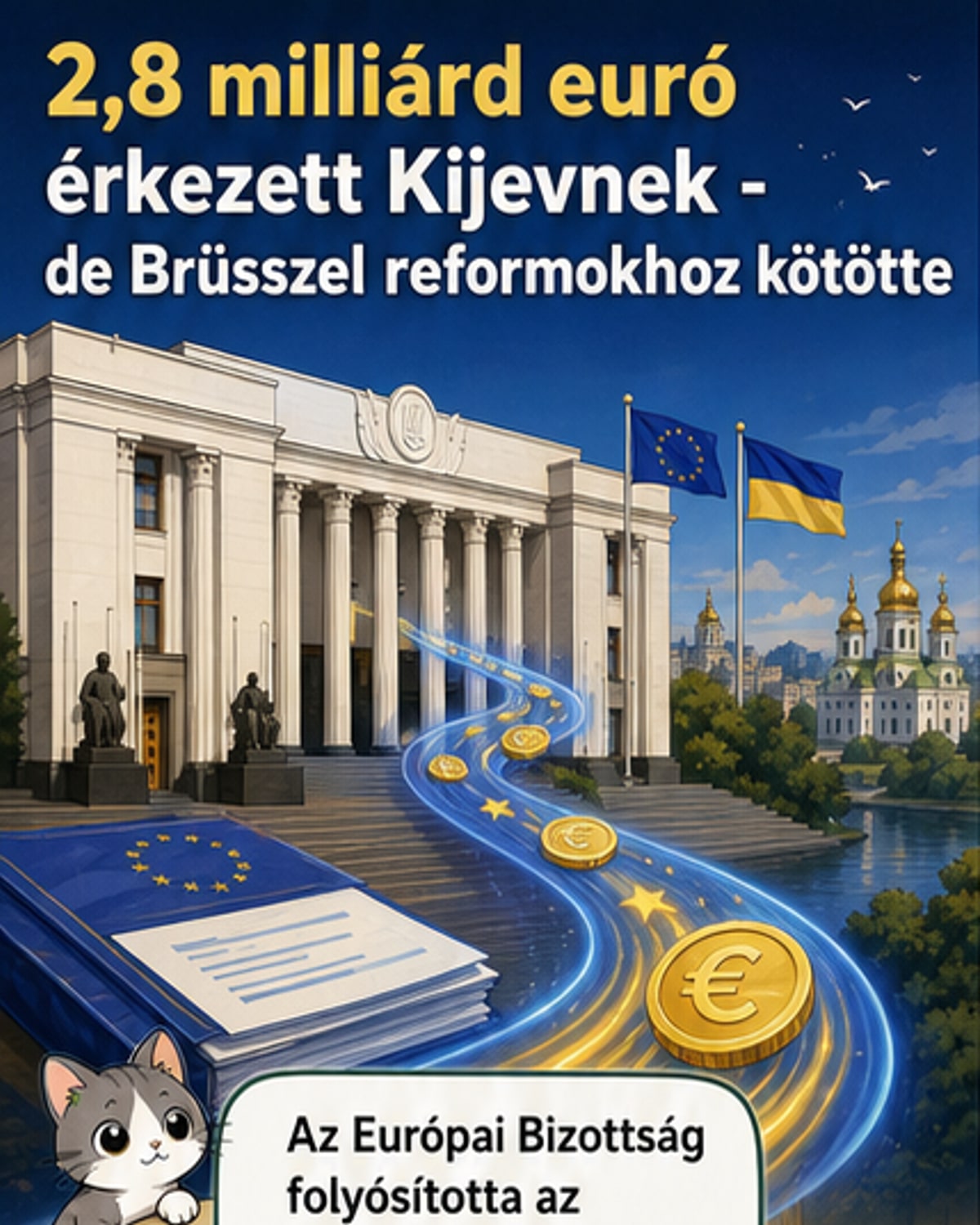 Ukrajnának 2,8 milliárd euró EU-segély