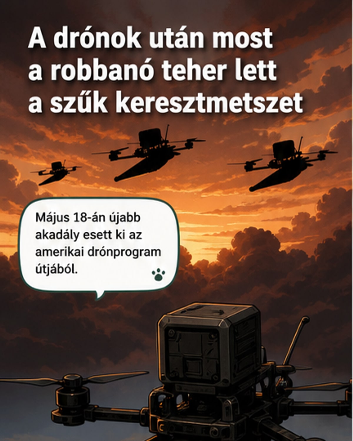 Tömeges drónfegyverzés: elhárult a fő akadály