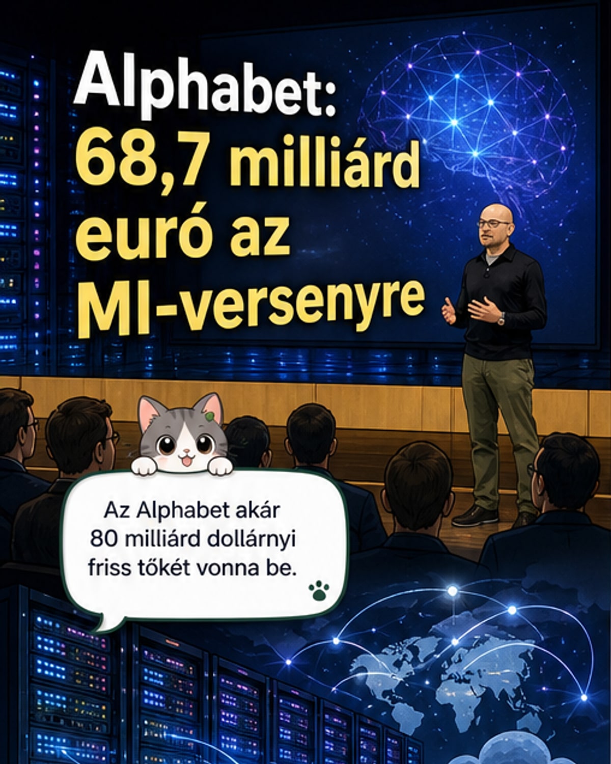 Alphabet 68 milliárd eurót von be MI-fejlesztésre