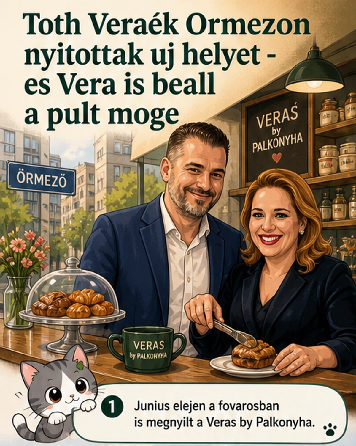 Tóth Vera és Pauli Zoltán új, barátságos hangulatú vendéglátóhelye Őrmezőn, ahol belül otthonos, nappali-szerű atmoszféra fogadja a vendégeket.