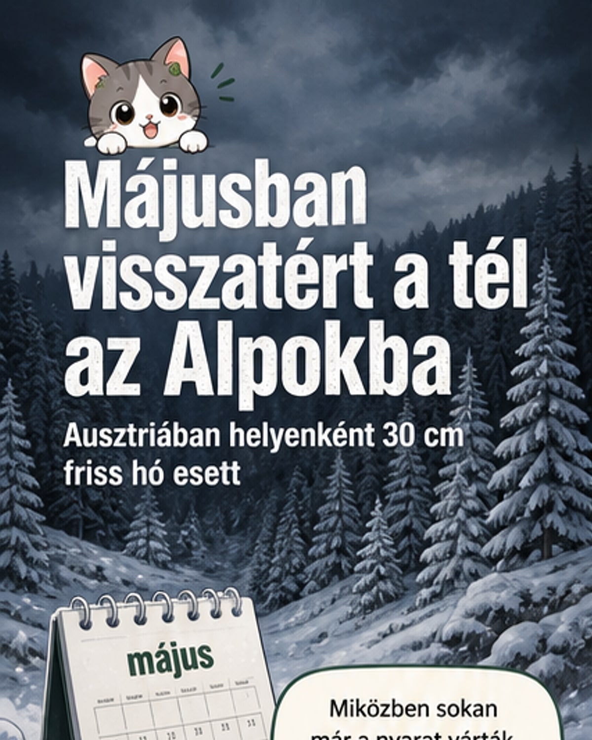 Májusban 30 cm hó Ausztriában