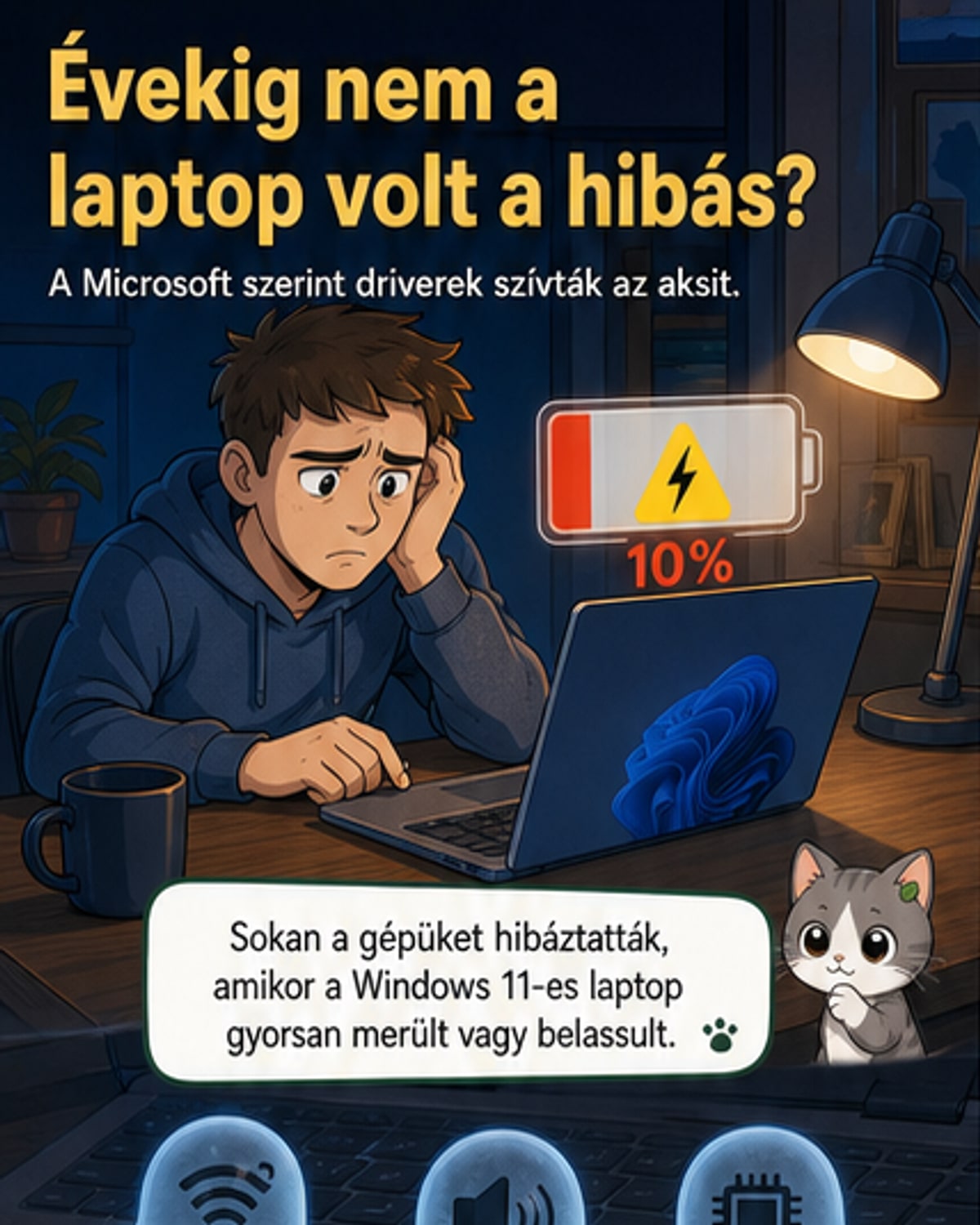 Windows-driverek évekig rejtve szívták az akkut